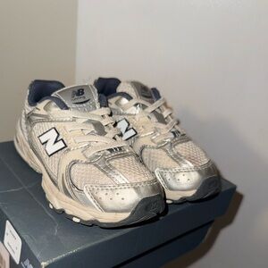 New Balance Kids' Gray and Silver Sneakers
